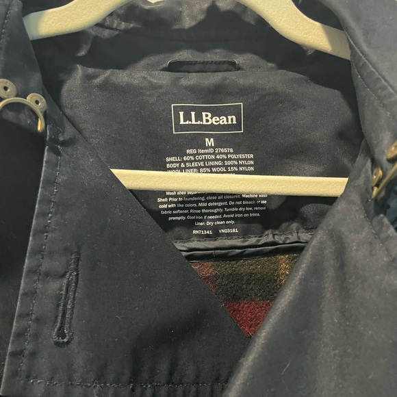 L. L. Bean Black Wool Lined Trench Coat Jacket | Size M - Picture 2 of 9